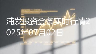 浦发投资金条实时行情2025年07月02日