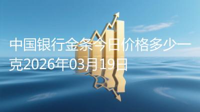 中国银行金条今日价格多少一克2026年03月19日