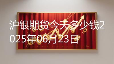 沪银期货今天多少钱2025年06月23日