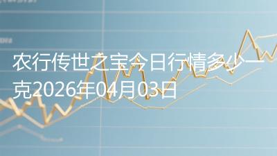 农行传世之宝今日行情多少一克2026年04月03日