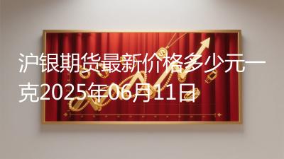 沪银期货最新价格多少元一克2025年06月11日