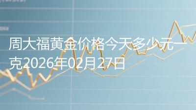 周大福黄金价格今天多少元一克2026年02月27日