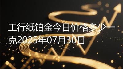 工行纸铂金今日价格多少一克2025年07月30日