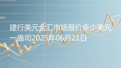 建行美元金汇市场报价多少美元一盎司2025年06月21日