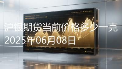 沪银期货当前价格多少一克2025年06月08日