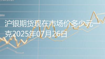 沪银期货现在市场价多少元一克2025年07月26日