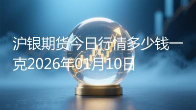 沪银期货今日行情多少钱一克2026年01月10日