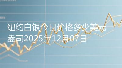 纽约白银今日价格多少美元一盎司2025年12月07日