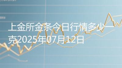 上金所金条今日行情多少一克2025年07月12日