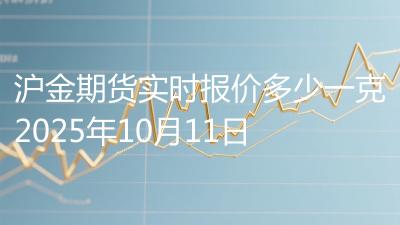 沪金期货实时报价多少一克2025年10月11日