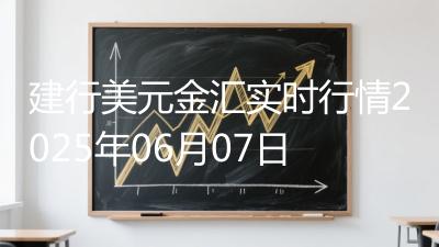 建行美元金汇实时行情2025年06月07日