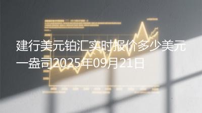 建行美元铂汇实时报价多少美元一盎司2025年09月21日