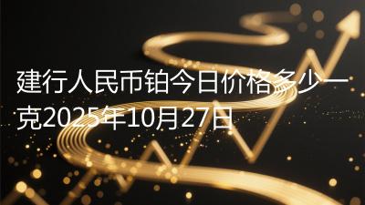 建行人民币铂今日价格多少一克2025年10月27日