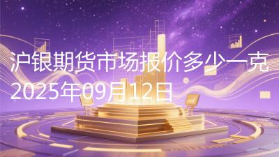沪银期货市场报价多少一克2025年09月12日