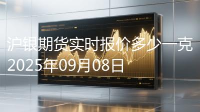 沪银期货实时报价多少一克2025年09月08日