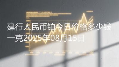 建行人民币铂今日价格多少钱一克2025年08月15日