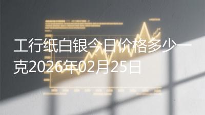 工行纸白银今日价格多少一克2026年02月25日