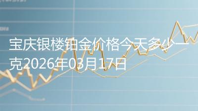 宝庆银楼铂金价格今天多少一克2026年03月17日