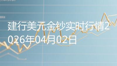 建行美元金钞实时行情2026年04月02日