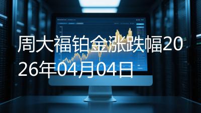 周大福铂金涨跌幅2026年04月04日