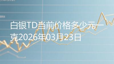 白银TD当前价格多少元一克2026年03月23日