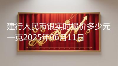 建行人民币银实时报价多少元一克2025年06月11日