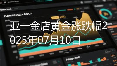 亚一金店黄金涨跌幅2025年07月10日