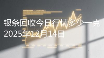 银条回收今日行情多少一克2025年12月14日
