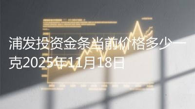 浦发投资金条当前价格多少一克2025年11月18日