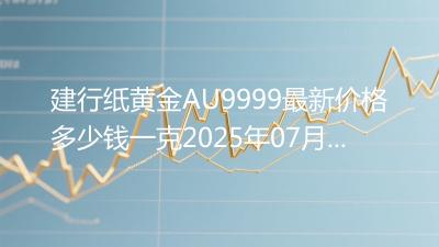 建行纸黄金AU9999最新价格多少钱一克2025年07月08日