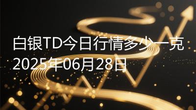 白银TD今日行情多少一克2025年06月28日