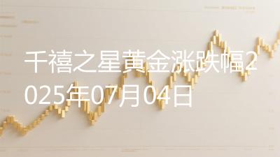 千禧之星黄金涨跌幅2025年07月04日