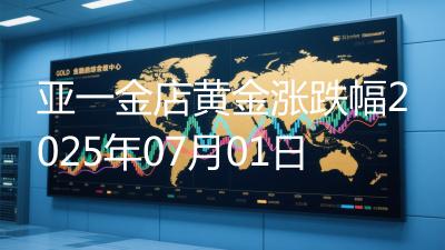 亚一金店黄金涨跌幅2025年07月01日