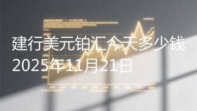 建行美元铂汇今天多少钱2025年11月21日