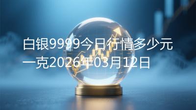 白银9999今日行情多少元一克2026年03月12日