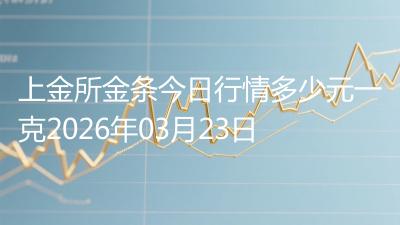 上金所金条今日行情多少元一克2026年03月23日