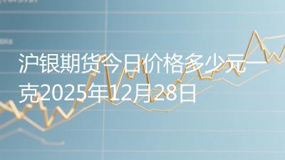 沪银期货今日价格多少元一克2025年12月28日