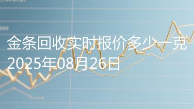 金条回收实时报价多少一克2025年08月26日
