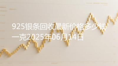 925银条回收最新价格多少钱一克2025年06月14日