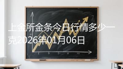 上金所金条今日行情多少一克2026年01月06日