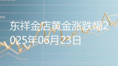 东祥金店黄金涨跌幅2025年06月23日