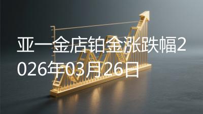 亚一金店铂金涨跌幅2026年03月26日