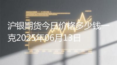 沪银期货今日价格多少钱一克2025年06月13日