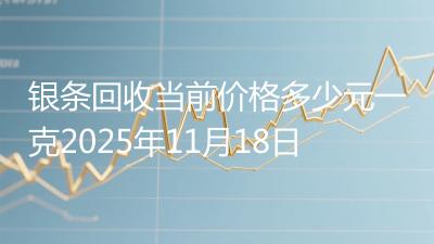 银条回收当前价格多少元一克2025年11月18日