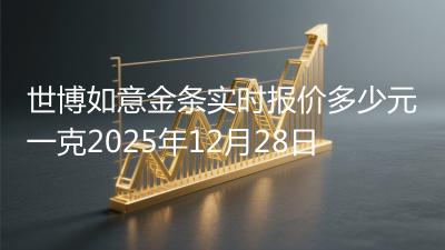 世博如意金条实时报价多少元一克2025年12月28日
