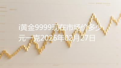 i黄金9999现在市场价多少元一克2026年02月27日
