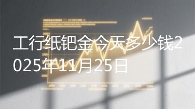 工行纸钯金今天多少钱2025年11月25日