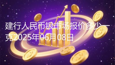 建行人民币银市场报价多少一克2025年06月08日