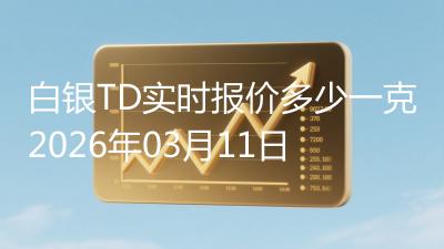 白银TD实时报价多少一克2026年03月11日