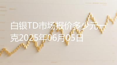白银TD市场报价多少元一克2025年06月05日